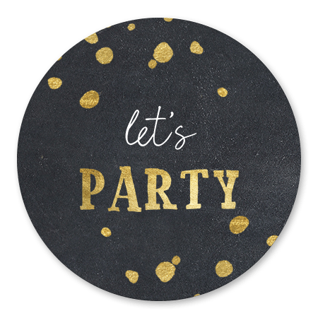 Lets party goudlook krijtbord met spetters